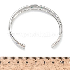 Brass Micro Pave Cubic Zirconia Cuff Bangles for Women&nbsp;BJEW-A172-03P