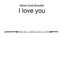 Unisex Adjustable Morse Code Bracelets&nbsp;BJEW-JB04988-04