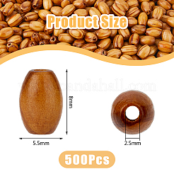 500Pcs Natural Wood Beads&nbsp;WOOD-DC0001-15