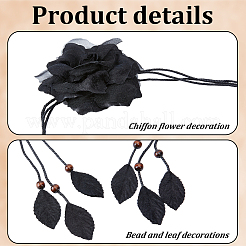 Polyester Flower Knot Tie Waist Belts&nbsp;AJEW-GF0014-10B