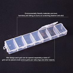 プラスチックビーズ収納ケース  ネイルアートの装飾用のアクセサリー箱  透明  155x33x18mm  4組&nbsp;CON-PH0001-21