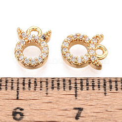 Brass Micro Pave Cubic Zirconia Charms&nbsp;KK-N263-148K-G