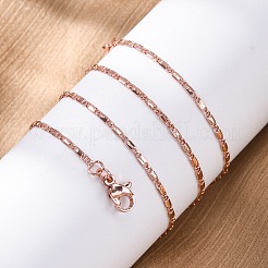 女性用真鍮リンクチェーンネックレス  304ステンレススチール製カニカン付き  ラックめっき  鉛フリー＆カドミウムフリー  長持ちメッキ  ローズゴールド  17.72インチ（45cm）&nbsp;NJEW-D302-12RG