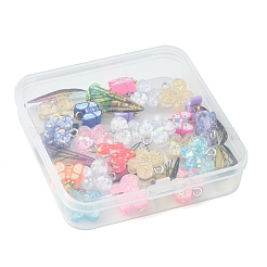 DIYペンダントジュエリー作りの発見キット  樹脂ペンダントセットを含む  透明レジン＆樹脂粘土チャーム付き  蝶と翼  ミックスカラー  10~24.5x11.5~14x2~6.5mm  穴：1~2mm  32個/箱&nbsp;RESI-FS0001-38