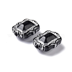 不透明なアクリルビーズ  ライン入り  長方形  ブラック  18x13.5x8.5mm  穴：1.8mm  約515個/500g&nbsp;OACR-G016-17