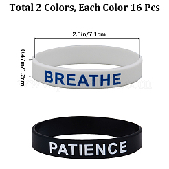 32Pcs 2 Colors Word Silicone Cord Bracelets Set Wristband&nbsp;BJEW-GF0001-17