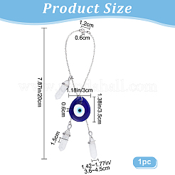 Teardrop with Evil Eye Glass Pendant Decorations&nbsp;HJEW-AB00018