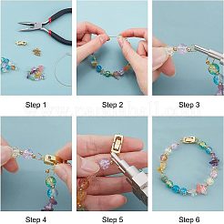 8セット2スタイルの真鍮折りたたみ式留め具  プラチナ·ゴールデン  4セット/スタイル&nbsp;KK-FH0002-20