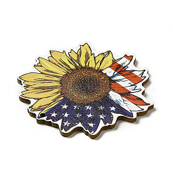 American Flag Theme Single Face Printed Aspen Wood Big Pendants&nbsp;WOOD-G014-16