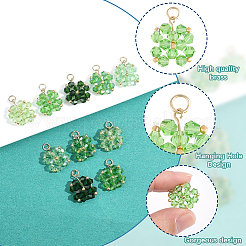 10Pcs 2Bags 5 Colors Transparent Glass Beads Pendants&nbsp;FIND-BBC0005-04