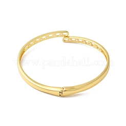 Rack Plating Brass Pave Clear Cubic Zirconia Hinged Bangles&nbsp;BJEW-G716-03G