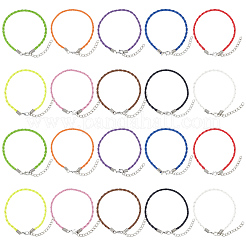 40Pcs 10 Colors Braided Waxed Cord Bracelets for Men Women&nbsp;BJEW-SC0001-71
