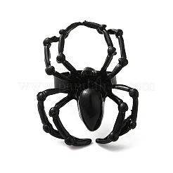 ハロウィン用合金スパイダー調整リング  電気泳動黒  内径：17.5~21mm&nbsp;RJEW-O048-01EB