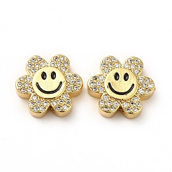 Rack Plating Brass Cubic Zirconia Beads&nbsp;KK-M232-01G