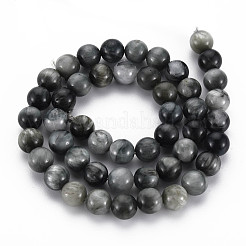 Natural Hawk's Eye Beads Strands&nbsp;G-S333-8mm-034
