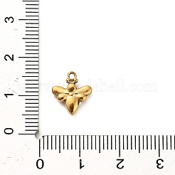 304ステンレススチールクリスタルラインストーンペンダント  18KGP本金メッキ  ミツバチ  11x10x3mm  穴：1mm&nbsp;STAS-P385-05A-D