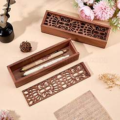 木製ペンケース  ペン用文房具収納ボックス  鉛筆  長方形  蝶  196x55.5x43mm&nbsp;AJEW-WH0709-527A