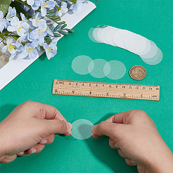 クラフト保護用の透明 PVC バッジ保護フィルム  フラットラウンド  透明  34x0.1mm&nbsp;FIND-WH0366-121A