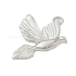 合金ペンダント  鳩チャーム  カドミウムフリー＆鉛フリー  プラチナ  35.5x26x2.5mm  穴：3mm  約385個/1000g&nbsp;FIND-L022-03P