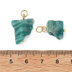 未加工の天然アマゾナイトペンダント  304ステンレススチールの丸カン付きナゲットチャーム  ゴールドカラー  12~21x7~14x6~9mm  穴：3mm&nbsp;PALLOY-JF05880