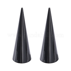 アクリルオリジナルガラスリング指輪ディスプレイスタンド  コーン  ブラック  25.5x69mm&nbsp;X-RDIS-F002-01