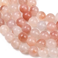 Natural Peach Blossom Pink Persian Jade Beads Strands&nbsp;G-NH0071-A01-12mm