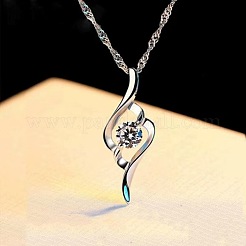 Heart Alloy Rhinestone Stud Earrings & Pendant Necklace Sets for Women&nbsp;FS-WG883D5-01