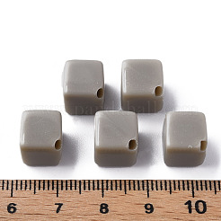 不透明なアクリルビーズ  キューブ  ダークカーキ  13x14.5x14.5mm  穴：2mm  約530個/500g&nbsp;MACR-S373-135-A05