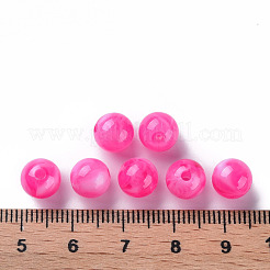 アクリルビーズ  天然石風  ラウンド  濃いピンク  8mm  穴：1.8mm  約2000個/500g&nbsp;MACR-S375-001B-07
