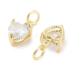 Brass Micro Pave Cubic Zirconia Charms&nbsp;KK-C051-05G-03