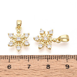 Brass Micro Pave Clear Cubic Zirconia Charms&nbsp;KK-N259-16G