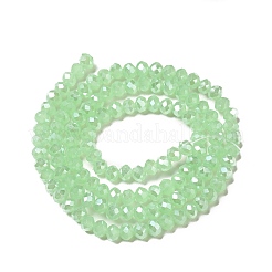 Electroplate Imitation Jade Glass Rondelle Beads Strands&nbsp;X-EGLA-F050B-02AB