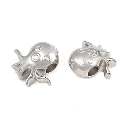 304ステンレススチールビーズ  タコ  ステンレス鋼色  7x7x4mm  穴：1.8mm&nbsp;STAS-Z160-19P