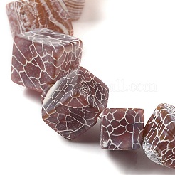 天然石風化瑪瑙ビーズ連売り  染め  菱形  シエナ  11~13.5x11~13.5x10.5~13.5mm  穴：2mm  約27個/連  16.06''（40.8センチメートル）&nbsp;G-Q169-C04-02A