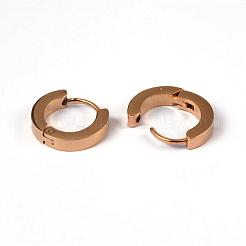 美しいデザインの304ステンレススチールフープピアス  低刺激性のイヤリング  ゴールドカラー  14x13x3mm  ピン：1mm&nbsp;EJEW-D210-03G