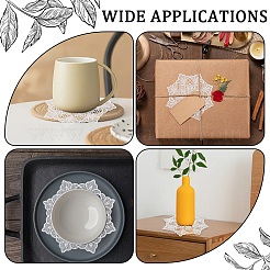 Flower Polyester Embroidery Lace Coasters&nbsp;AJEW-WH20010-93A