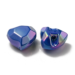 UVメッキレインボー虹色アクリルビーズ  ハート  ドジャーブルー  22x23x13mm  穴：3.5mm&nbsp;OACR-P010-03D