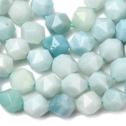 天然フラワーアマゾナイトビーズ連売り  スターカットラウンドビーズ  多面カット  9~10x9~10x9~10mm  穴：1~1.4mm  約38~40個/連  14.88''（15.08''センチメートル）&nbsp;G-Z119-A09-03