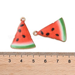合金エナメルチャーム  カドミウムフリー＆ニッケルフリー＆鉛フリー  ゴールドカラー  スイカ  28.5x21.5x2mm  穴：1.8mm&nbsp;FIND-O003-09B-G