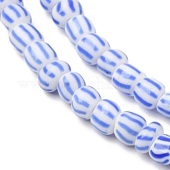 手作りランプワークビーズ連売り  2トーン  コラム  藤紫色  3~4.5x2~4mm  穴：0.8mm  約99~103個/連  15.35インチ（39cm）&nbsp;BLOW-K001-01A-10