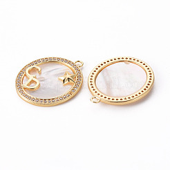 Brass Micro Pave Clear Cubic Zirconia Charms&nbsp;KK-Q765-018-NF