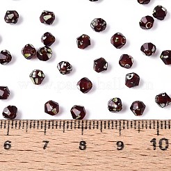 ピカソ ベーキングペイント ガラスシードビーズ  双円錐形  暗赤色  4~4.5x3.5~4mm  穴：0.9~1.2mm  約6165個/ポンド&nbsp;SEED-N007-37B