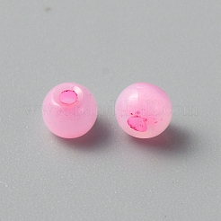 手作りランプワークビーズ  ロンデル  ショッキングピンク  4x2.5mm  穴：1mm  150個/袋&nbsp;LAMP-TAC0001-05H