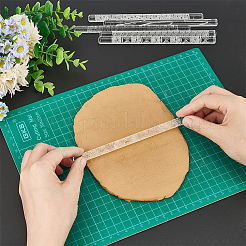 6種類のアクリル彫刻麺棒6本  フォンダンツール  粘土細工の道具  透明  165x10mm  1個/スタイル&nbsp;AJEW-BC0006-51