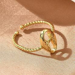 Brass Cuff Rings for Women&nbsp;RJEW-C123-08A-G