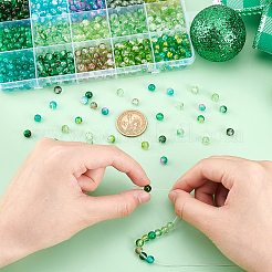 750Pcs 15 Styles Baking Paint Crackle & Frosted & Spray Painted Glass Beads&nbsp;CCG-PH0001-17