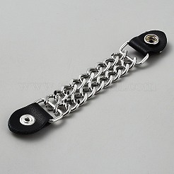 PU Leather & Alloy Chain Vest Extenders&nbsp;DIY-WH20025-110A