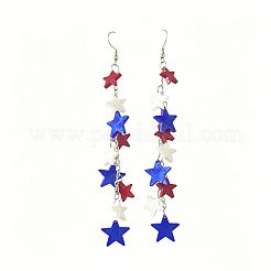 鉄アクリルダングルイヤリング  スター  カラフル  130x18mm&nbsp;WG31FC0-01