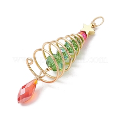 3Pcs 3 Colors Christmas Theme Copper Wired Glass Big Pendants&nbsp;PALLOY-JF02854