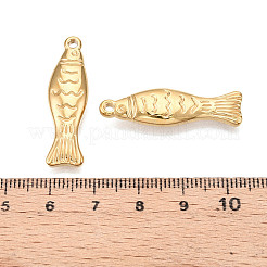 304ステンレスペンダント  イワシのチャーム  イオンプレーティング（ip）  18KGP本金メッキ  33x9.5x5mm  穴：1.8~2mm&nbsp;STAS-N107-16G